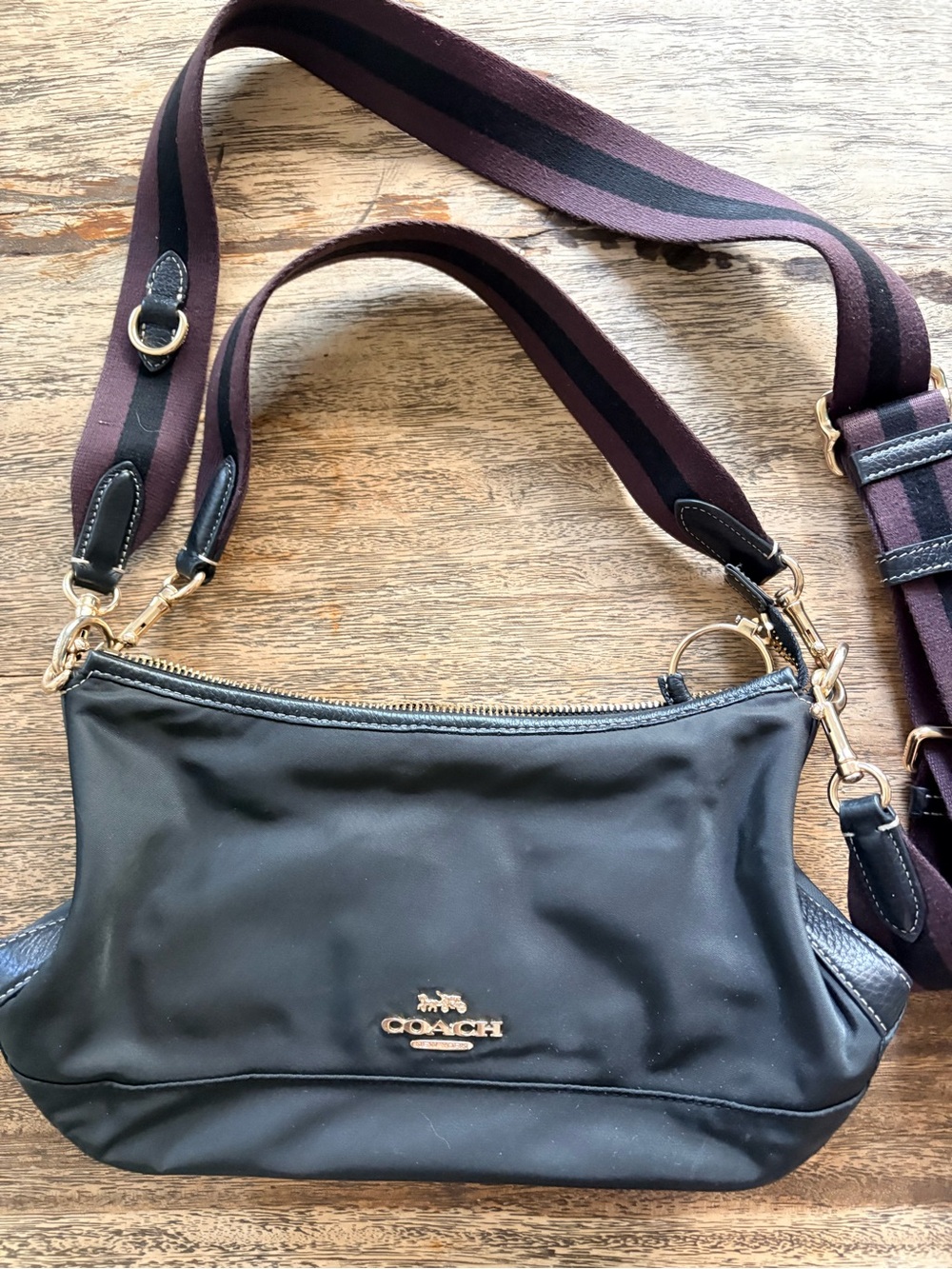 Coach 2025 Ellis black Nylon cross body Bag with Gold Hardware - Picture 11 of 16